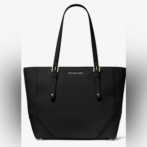 Michael Kors Aria Large Pebbled Leather Tote Bag Black BRAND NEW